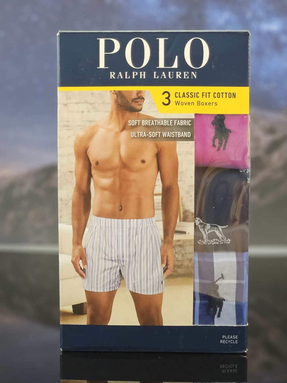 Polo Ralph Lauren Woven Boxers Classic Fit Cotton Plaid Men 3 Pairs Underwear